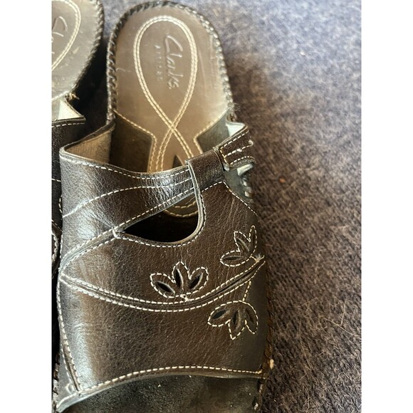 Clarks Black Sandals Comfortable Stylish Design - Picture 3 of 10